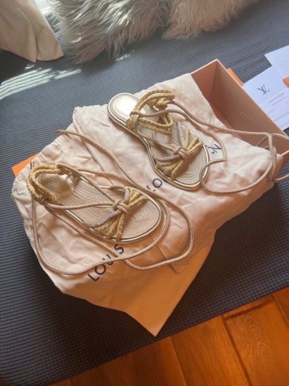 Strappy Tie Louis Vuitton Sandals - Picture 5 of 9